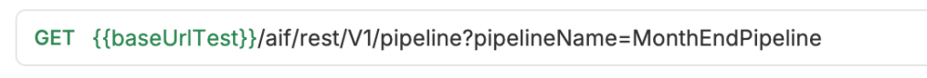 The GET request with the pipeline code as the query parameter