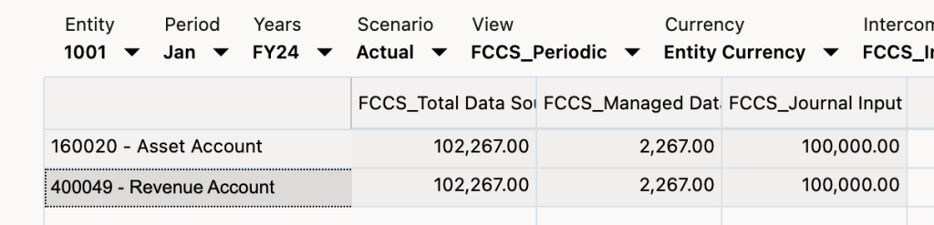 Smart View retrieval after posting, with both accounts returning positive values