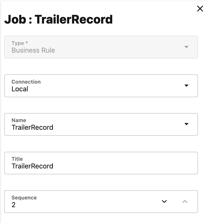 Pipeline setup for the trailer record rule, 3 of 3